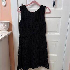 LOFT Black Sleeveless A-Line Mini Dress